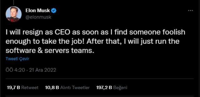 'Twitter CEO'luğundan ayrılmalı mıyım?' anketi yaptıran Elon Musk sonuçlarının ardından ilk defa konuştu! Kararı şaşırtacak