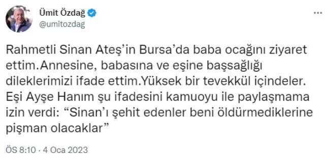 Sinan Ateş'in eşinden suikastçılara rest: Beni öldürmediğinize pişman olacaksınız