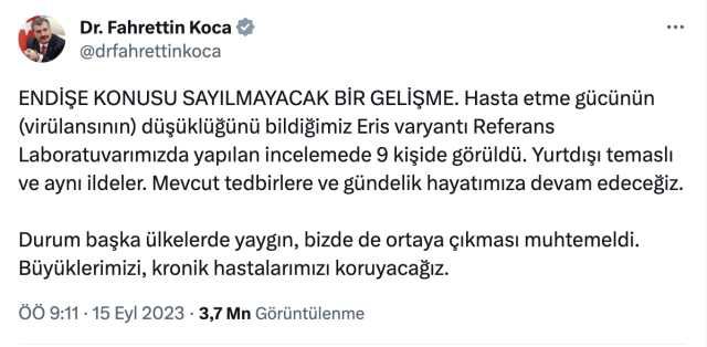 ERİS VARYANTININ BELİRTİLERİ NELERDİR? Eris virüsü, varyantı nedir? Bakan Koca açıkladı!