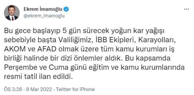 İstanbul'da beklenen kar yağışı başladı! İmamoğlu alınan önlemleri paylaştı