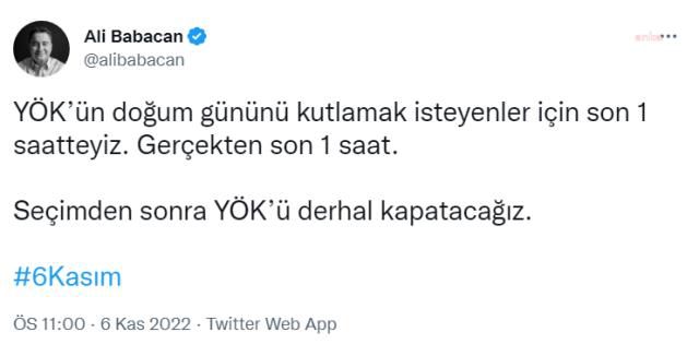 Ali Babacan: Seçimden sonra YÖK'ü derhal kapatacağız
