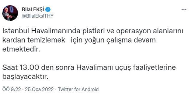 Son dakika: THY'nin İstanbul Havalimanı uçuşları gece 00.00'a kadar durduruldu