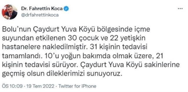 Bolu'da aralarında çok sayıda çocuğun olduğu onlarca kişi içme suyundan zehirlendi: 10 kişi yoğun bakımda