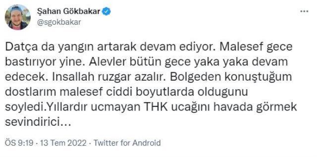 Her yangında 'Nerede bu uçaklar' diye soran Şahan Gökbakar bu kez THK uçaklarını havada görünce memnun kaldı
