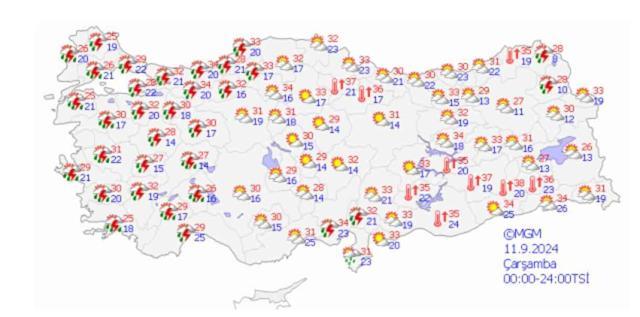 11 EYLÜL BUGÜN HAVA NASIL? İstanbul, Ankara, İzmir, Bursa hava durumu! Bugün hava nasıl olacak?