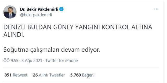 Denizli Buldan yangın! Son dakika Denizli Buldan'daki yangın devam ediyor mu? Buldan yangın söndürüldü mü?