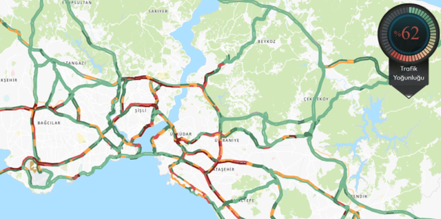 Trafik durumu haritası (CANLI) 2 Haziran İstanbul'da trafik yoğunluğu yüzde kaç?