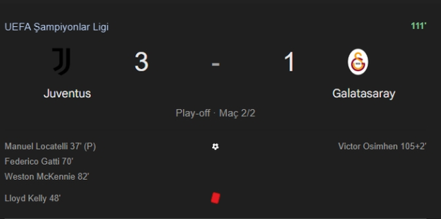 Galatasaray eledi mi, elendi mi, Galatasaray Juventus turu kim geçti?