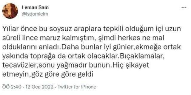 Leman Sam'ın attığı tweet sosyal medyayı ayağa kaldırdı