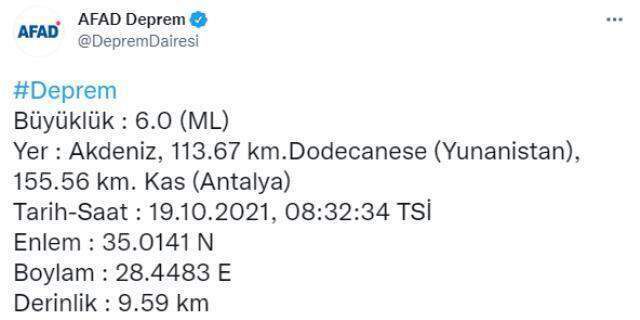 Antalya'da, Isparta'da ve Denizli'de deprem mi oldu? 19 Ekim deprem mi oldu? Nerede deprem oldu? Deprem kaç şiddetinde?
