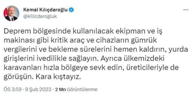 Bakan Muş : '(Yurt dışından gelen) Yardım malzemeleri ve bu ekipmanlar gümrük vergisinden muaftır'