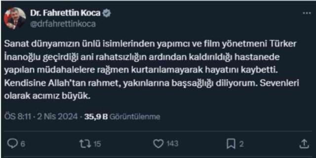 Türker İnanoğlu'nun cenazesi ne zaman, saat kaçta? Türker İnanoğlu'nun cenaze töreni nerede olacak?