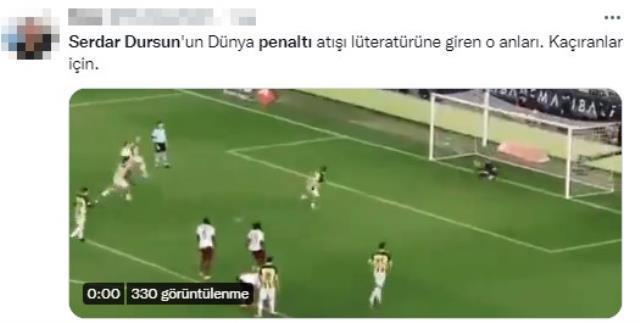 Serdar Dursun'un zıplayarak kullandığı penaltı olay oldu! Maç bitti espriler hala havada uçuşuyor