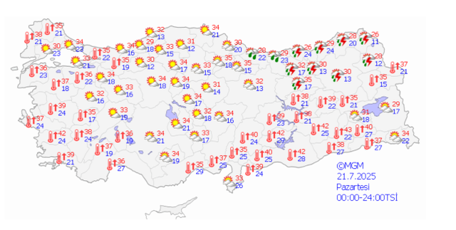 İstanbul'da yarın hava nasıl? 21 Temmuz Pazartesi İstanbul hava durumu!