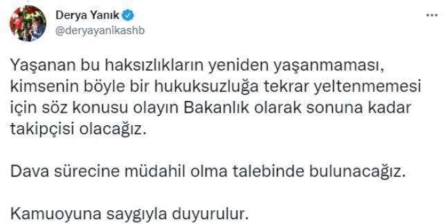 Bakan Yanık'tan, başörtüsü nedeniyle staja kabul edilmeyen öğrenci için açıklama