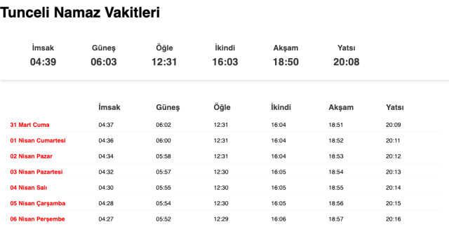 Tokat, Tunceli, Uşak akşam ezanı saat kaçta? 31 Mart Tokat, Tunceli, Uşak ezan vakitleri! Tokat, Tunceli, Uşak iftar ne zaman?