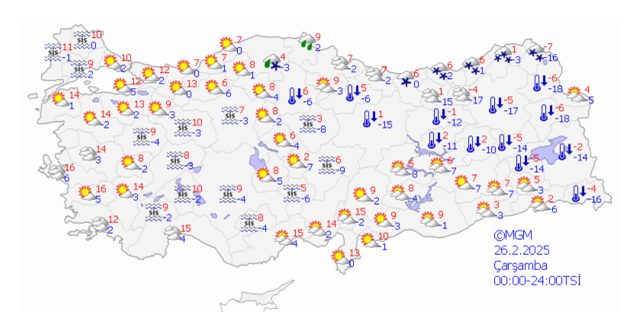 ANKARA HAVA DURUMU | 26 Şubat Çarşamba Ankara'da hava nasıl olacak? Ankara günlük ve 5 günlük hava durumu tahmini!