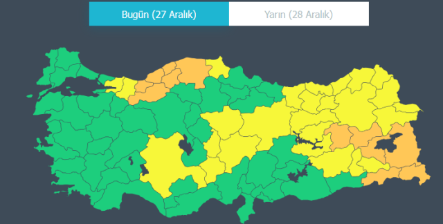 38 ilde sarı ve turuncu kodlu uyarı! İstanbul'un yanı başında kar başladı
