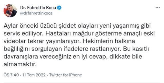 Bakan Koca'dan sosyal medyadaki videolar için vatandaşlara uyarı: Dikkate bile almayın