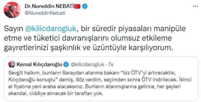 Bakan Nebati, 'Biz ÖTV'yi artıracaktık, Kılıçdaroğlu konuştu' sözlerine açıklık getirdi