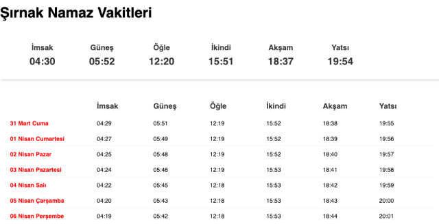 Şanlıurfa, Siirt, Şırnak akşam ezanı saat kaçta? 30 Mart Urfa, Siirt, Şırnak ezan vakitleri! Urfa, Siirt, Şırnak iftar ne zaman?