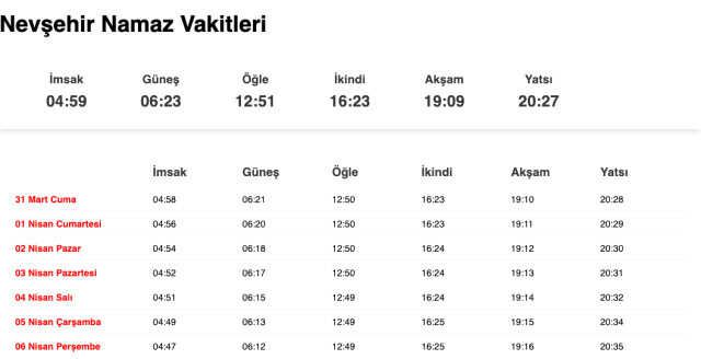 Nevşehir, Niğde, Osmaniye sahur ne zaman, saat kaçta? 31 Mart Nevşehir, Niğde, Osmaniye imsak vakti! Nevşehir, Niğde, Osmaniye sabah ezanı saat kaçta?