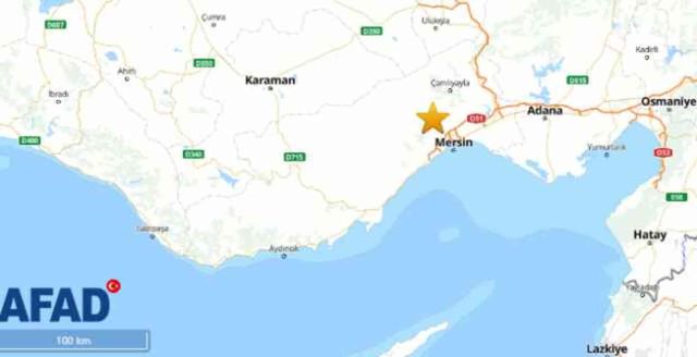 Mersin'de 3,9 büyüklüğünde deprem meydana geldi