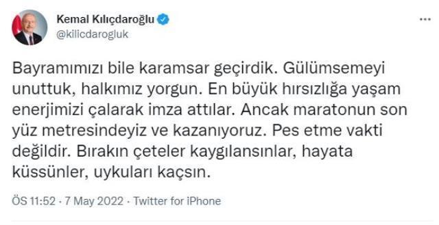 CHP lideri Kılıçdaroğlu gece yarısı paylaşım yaptı: Bırakın çeteler kaygılansınlar, hayata küssünler, uykuları kaçsın