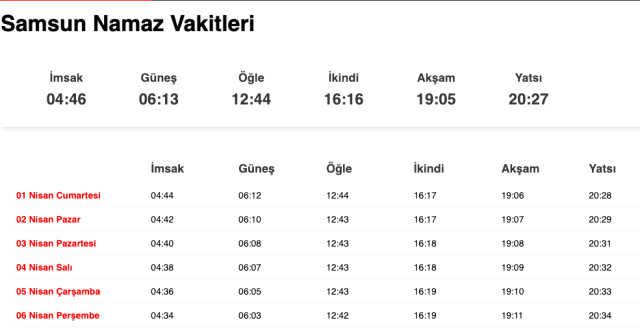 Samsun, Sinop sahur ne zaman, saat kaçta? 31 Mart Samsun, Sinop imsak vakti! Samsun, Sinop sabah ezanı saat kaçta okunuyor?