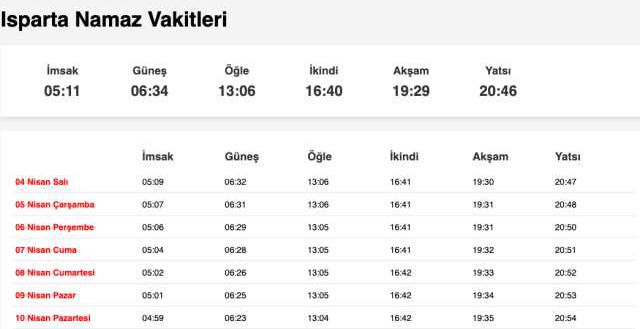 Isparta sabah ezanı saat kaçta? 3 Nisan Isparta ezan vakitleri! Isparta sahur ne zaman?
