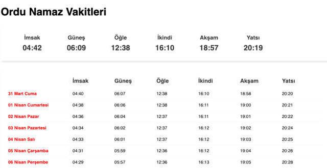Samsun, Ordu, Sivas akşam ezanı saat kaçta? 30 Mart Samsun, Sivas, Ordu ezan vakitleri! Samsun, Sivas, Ordu iftar ne zaman?