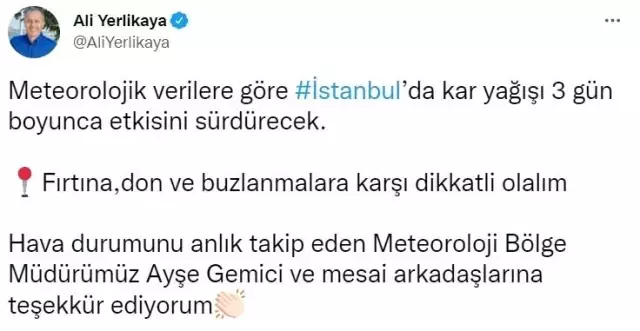 Vali Ali Yerlikaya'dan hava durumu paylaşımı! Vatandaşları fırtına, don ve buzlanmalara karşı uyardı