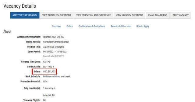 ABD İstanbul Başkonsolosluğu: 11 bin dolar maaşla otomobil tamircisi aradığımız haberleri gerçeği yansıtmıyor
