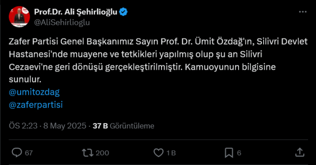 Ümit Özdağ hastaneye sevk edildi
