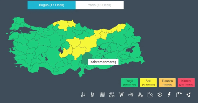 Meteoroloji'den 13 ilimize sarı kodlu uyarı