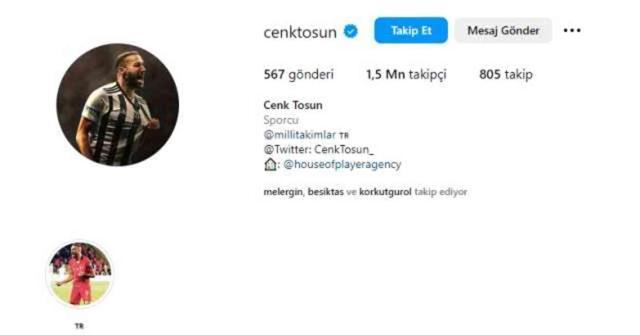 Cenk Tosun Fenerbahçe'de! Cenk Tosun Fenerbahçe ile anlaşma sağladı mı? Cenk Instagram'da Beşiktaş emojisini kaldırdı!