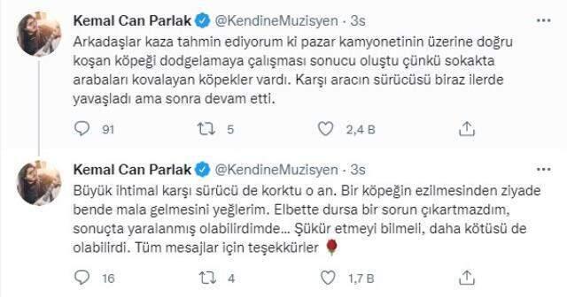 Kendine Müzisyen trafik kazası geçirdi!