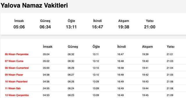 Tekirdağ, Sakarya, Yalova akşam ne zaman, saat kaçta? 5 Nisan Tekirdağ, Sakarya, Yalova namaz vakti! Tekirdağ, Sakarya, Yalova akşam ezanı saat kaçta?