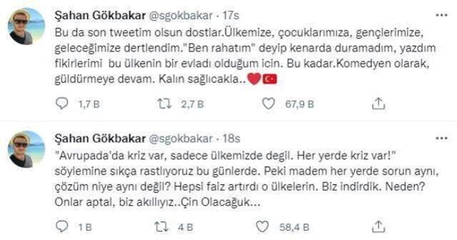 Şahan Gökbakar Twitter'a veda mı etti? 'Bu da son twetim' kafaları karıştırdı