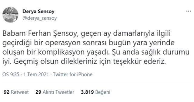 Son dakika: Ferhan Şensoy hastaneye kaldırıldı! Ferhan Şensoy'un sağlık durumu nasıl?
