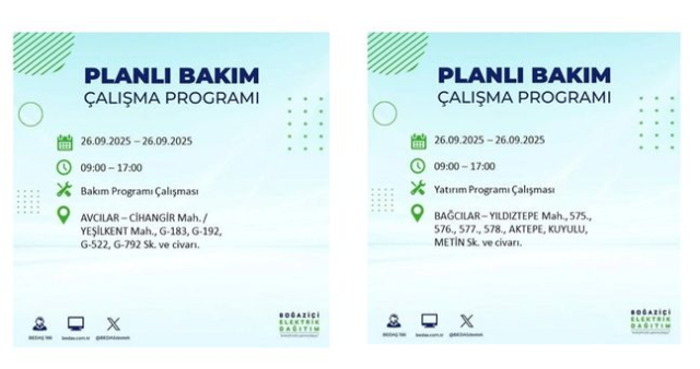 BEDAŞ duyurdu: İstanbul'da hangi ilçelerde elektrikler kesilecek? 25 ilçede elektrik kesintisi!