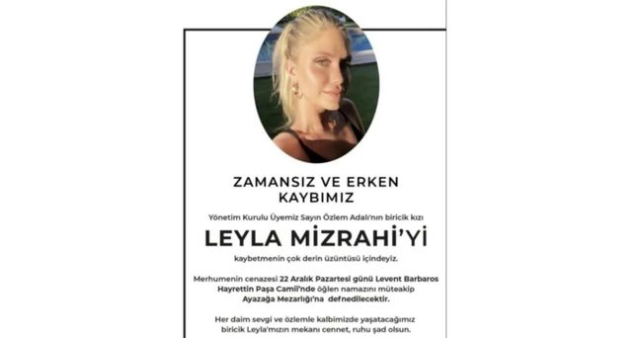 Leyla Mizrahi neden öldü, hastalığı neydi? Özlem Adalı'nın kızı Leyla Mizrahi kimdir, kaç yaşında, nereli?