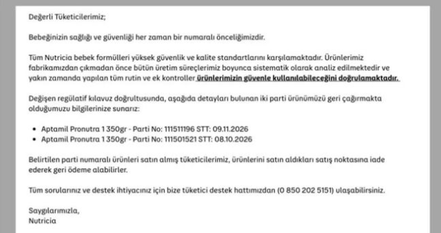 Aptamil mamalar toplatılıyor mu? Aptamil bebek mamaları neden toplatılıyor? Türkiye'de hangi Aptamil mama geri çağırıldı?