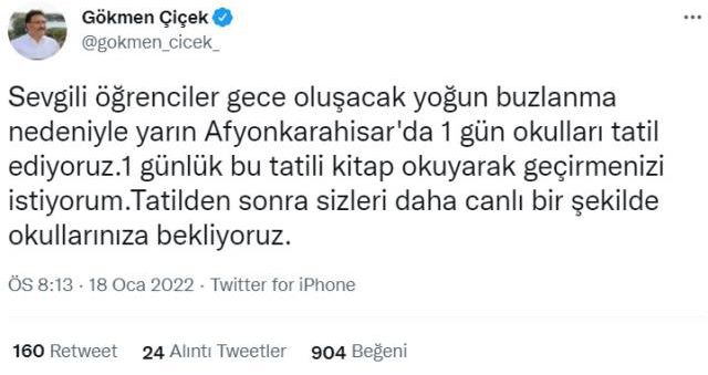 Afyon'da yarın okullar tatil mi? Son Dakika! Vali açıklaması!