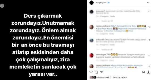 Oktay Kaynarca'dan dikkat çeken paylaşım: Ders çıkarmak zorundayız, memleketin sarılacak çok yarası var