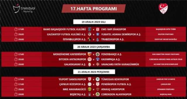 TFF, Süper Lig'de 14 haftalık programı açıkladı! İşte dev derbilerin tarih ve saatleri