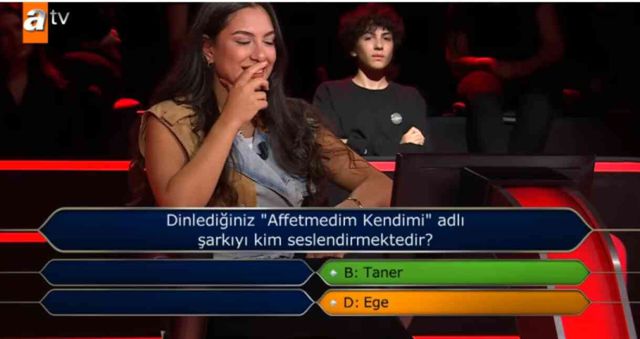 Dinlediğiniz 'Affetmedim Kendimi' adlı şarkıyı kim seslendirmektedir? Kim Milyoner Olmak İster yeni bölüm soru ve cevapları!