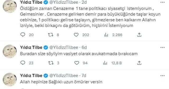 Yıldız Tilbe vasiyetini açıkladı: Cenazeme politikacı gelmesin, gelirse de taşlayın