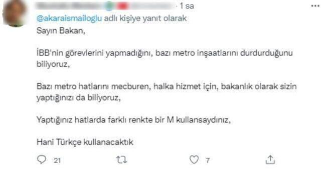 Bakan İstanbul'da metronun simgesinin değiştirildiğini duyurdu, sosyal medya ikiye bölündü