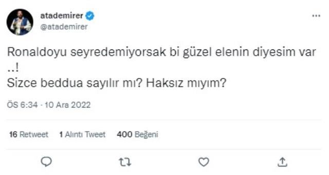 Ünlü komedyen Ata Demirer'in Ronaldo paylaşımı sosyal medyayı salladı: Beddua sayılır mı?